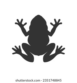 Frog graphic icon. Frog black sign isolated on white background. Vector illustration