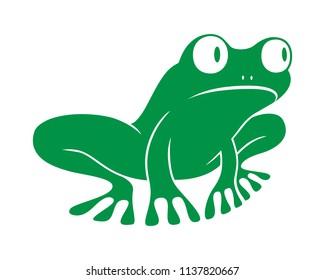 Frog graphic Icon. Frog green sign isolated on white background. Tree frog symbol. Vector Illustration