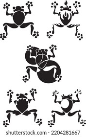frog graphics, stylized graphic image, frog silhouette