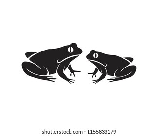 Frog green animal logo and symbol