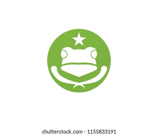 Frog green animal logo and symbol