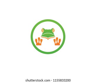 Frog green animal logo and symbol