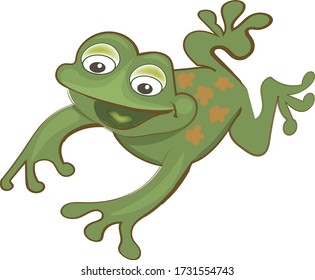 Funny Little Frog Cartoon Style Jumping Stock Vector (Royalty Free ...