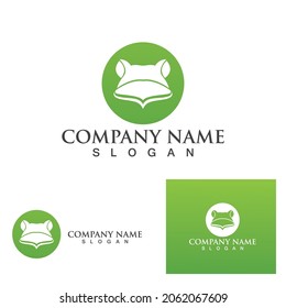 Frog green logo and symbol vector