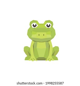frog green nature flat polygon style in vector