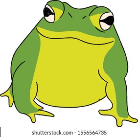 frog hand drawn crayon illustration 