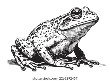 Frog hand drawn sketch Vector illustration Reptiles svg