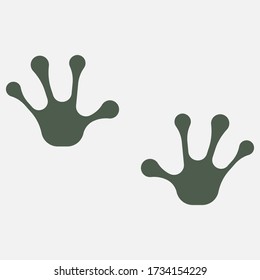 Frog hand foot print isolated on white background. Vector illustration. Eps 10.