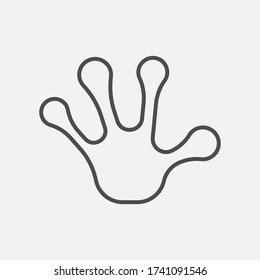 Frog hand foot print isolated on white background. Vector illustration. Eps 10.