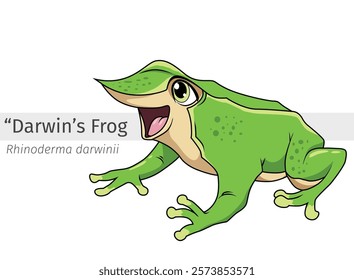 Frog happy cartoon illustration. wildlife animal isolated. animal cartoon collection. Frog Cartoon character