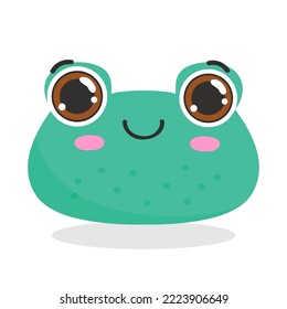 frog head cartoon - mascot cute frog face clipart vector