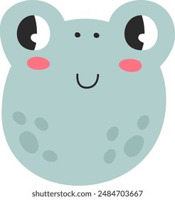 Cabeza de rana Ilustración vectorial infantil