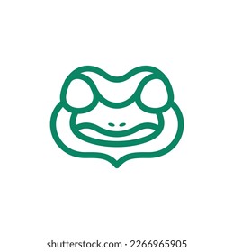 Frog head face line modern creative logo