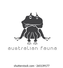 frog with head in form of australian map