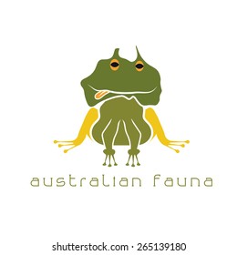 frog with head in form of australian map