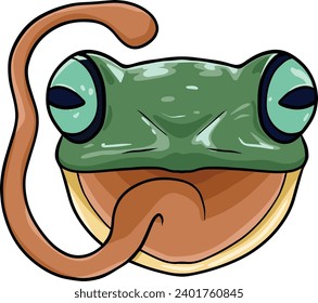 Frog Head Illustration logo Tattoo