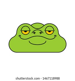 Frog head isolated. Toad face vector illustration