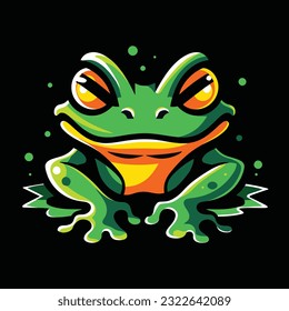 Frog Head Mascot Logo for Esport. Frog T-shirt Design. Frog Logo. Frog Sticker