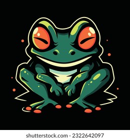 Frog Head Mascot Logo for Esport. Frog T-shirt Design. Frog Logo. Frog Sticker
