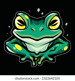 Frog Head Mascot Logo for Esport. Frog T-shirt Design. Frog Logo. Frog Sticker