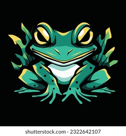 Frog Head Mascot Logo for Esport. Frog T-shirt Design. Frog Logo. Frog Sticker