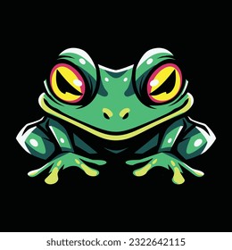 Frog Head Mascot Logo for Esport. Frog T-shirt Design. Frog Logo. Frog Sticker