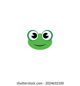 frog head smile vector logo mascot frog illustration cartoon template