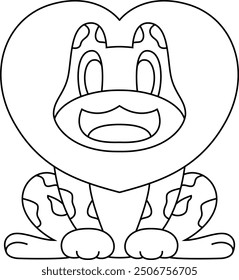 Frog Heart Animal Vector Graphic Art Illustration
