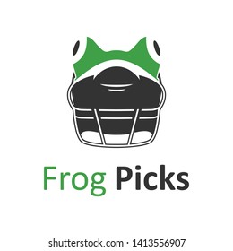 frog helmet logo design vector