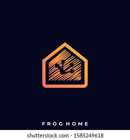 Frog Home Illustration Vector Template. Suitable for Creative Industry, Multimedia, entertainment, Educations, Shop, and any related business.
