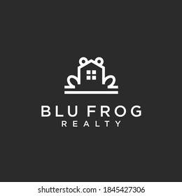 frog house logo design vector illustration