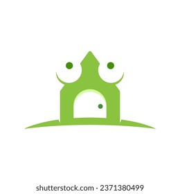 diseños de logotipo de espacio negativo de rana