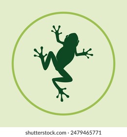 Frog icon abstract background vector art illustration colorful design