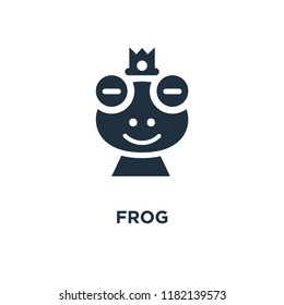 Frog icon. Black filled vector illustration. Frog symbol on white background. Can be used in web and mobile.