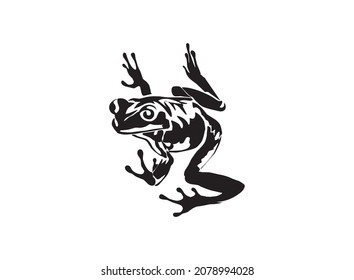 frog icon, bullfrog vector silhouette isolated