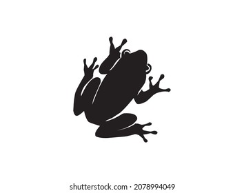 frog icon, bullfrog vector silhouette isolated