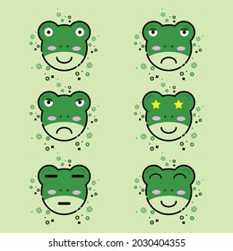 Frog icon cute with colour