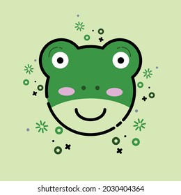 Frog icon cute with colour