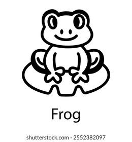Icono de rana en estilo doodle 