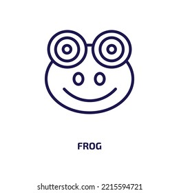 frog icon from education collection. Thin linear frog, animal, amphibian outline icon isolated on white background. Line vector frog sign, symbol for web and mobile