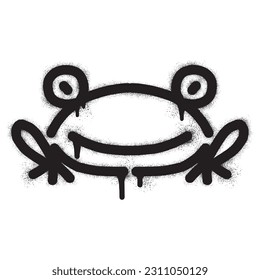 frog icon graffiti with black spray paint art