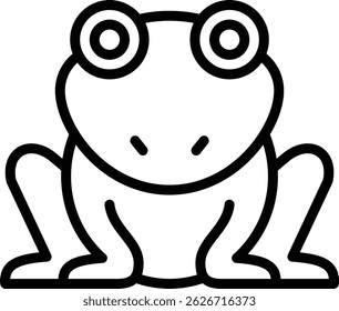 frog icon illustration design with outline, this is not made from any AI generation