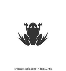 Frog icon isolated on a white background. Logo silhouette design template. Simple symbol concept in flat style. Abstract sign, pictogram for web, mobile and infographics - stock vector