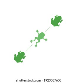 개구리 아이콘 흰색 배경 위에 개구리 벡터 기호 기호를 점프 개구리 일루스테이션. 벡터 그림