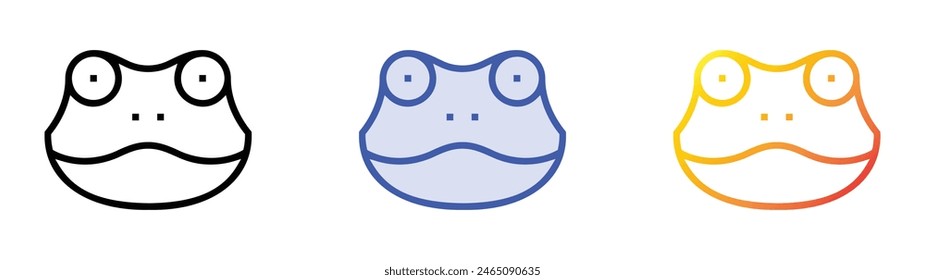 frog icon. Linear, Blue Fill and Gradient Style Design Isolated On White Background