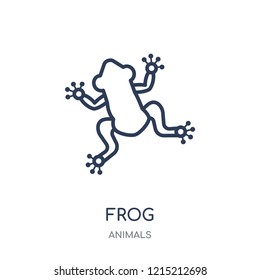 Frog icon. Frog linear symbol design from Animals collection. Simple outline element vector illustration on white background.