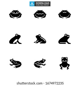 icono de rana o logotipo símbolo de signo aislado ilustración vectorial - Colección de iconos vectoriales de estilo negro de alta calidad

