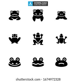 Froschsymbol oder Logo einzeln auf Zeichen Vektorillustration Illustration - Kollektion hochwertiger, schwarzer Vektorsymbole

