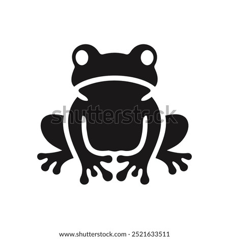 Frog Icon Logo Silhouette Vector Illustration for Wildlife Design and Nature Graphics