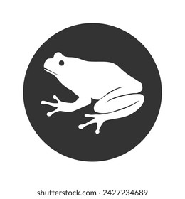 Frog icon silhouette in flat vector
